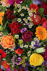 Image showing Flower arrangement in bright colors