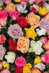 Image showing Mixed rose bouquet