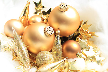 Image showing Golden Christmas decorations