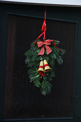 Image showing Christmas wreath on a door