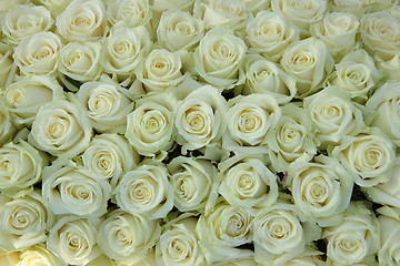 Image showing Group of white roses, wedding decorations