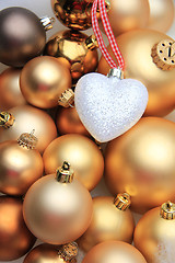 Image showing Golden Christmas decorations