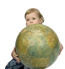 Image showing Baby and globe