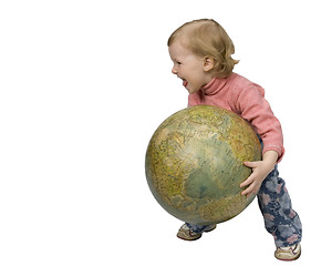 Image showing Baby and globe