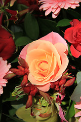 Image showing Wedding flowers in red and pink