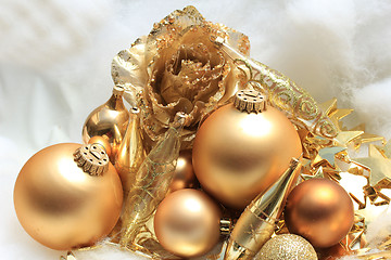 Image showing Golden Christmas decorations