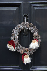 Image showing Christmas wreath on a door