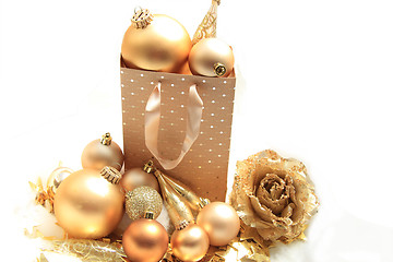 Image showing Golden Christmas decorations