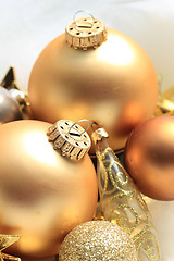 Image showing Golden Christmas decorations