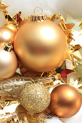 Image showing Golden Christmas decorations