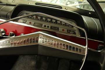 Image showing Vintage car interior