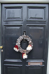 Image showing Christmas wreath on a door