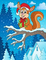 Image showing Christmas theme squirrel image 2