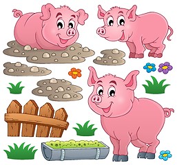 Image showing Pig theme collection 1