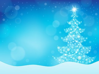 Image showing Christmas tree topic background 4