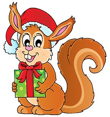 Image showing Christmas theme squirrel image 1