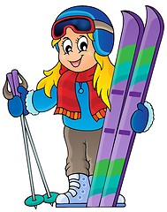 Image showing Skiing theme image 1