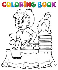 Image showing Coloring book with housewife 1