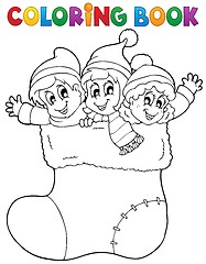 Image showing Coloring book image Christmas 1