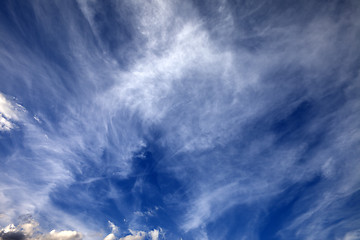 Image showing Sunny sky with clouds in summer day