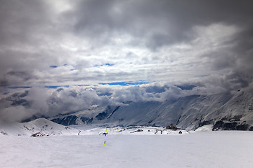 Image showing Ski slope in bad weather