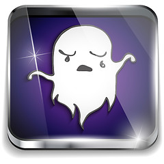 Image showing Halloween Ghost Icon Button Application Purple