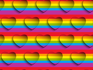 Image showing Valentine Day Gay Heart Seamless Pattern Background