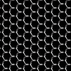 Image showing Metal Grill Background Pattern Seamless