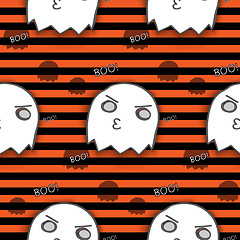 Image showing Halloween Ghost Seamless Pattern Background Vector
