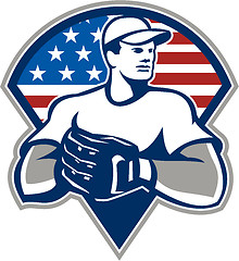 Image showing American Baseball Pitcher Gloves Retro