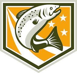 Image showing Trout Jumping Retro Shield