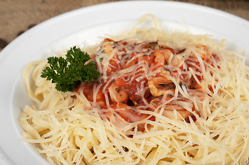 Image showing Pasta with seafood