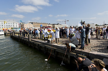 Image showing Finnish Unscientific Society throwing Cold Stone