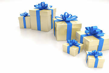 Image showing gift boxes blue