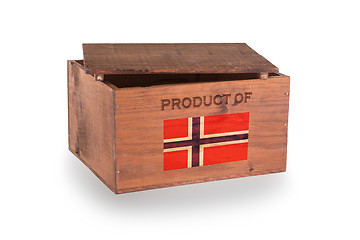 Image showing Wooden crate isolated on a white background