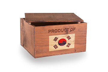 Image showing Wooden crate isolated on a white background