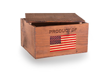 Image showing Wooden crate isolated on a white background