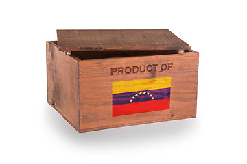 Image showing Wooden crate isolated on a white background