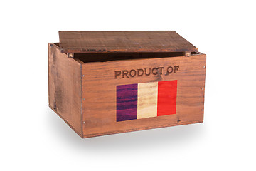 Image showing Wooden crate isolated on a white background