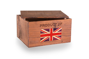 Image showing Wooden crate isolated on a white background