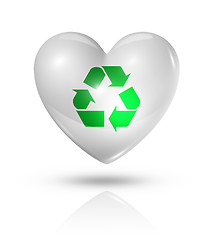Image showing Love recycling symbol, heart flag icon