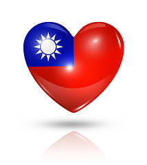 Image showing Love Taiwan, heart flag icon