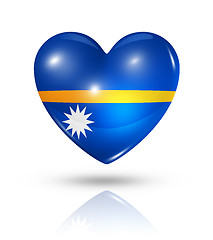 Image showing Love Nauru, heart flag icon