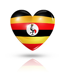 Image showing Love Uganda, heart flag icon