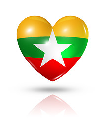 Image showing Love Burma Myanmar, heart flag icon