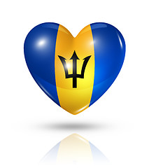 Image showing Love Barbados, heart flag icon