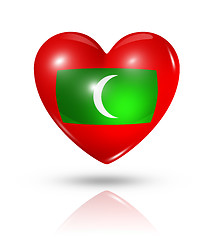 Image showing Love Maldives, heart flag icon