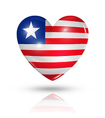 Image showing Love Liberia, heart flag icon
