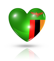 Image showing Love Zambia, heart flag icon