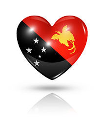 Image showing Love Papua New Guinea, heart flag icon